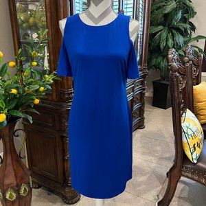 RN Studio | cold shoulder blue dress | size S